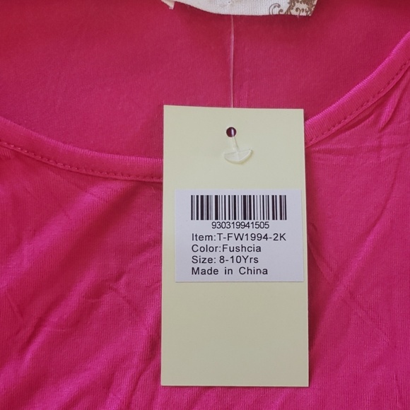 Girls 3/4 sleeve pink boho tunic w/ detailed cuffs - Picture 4 of 6